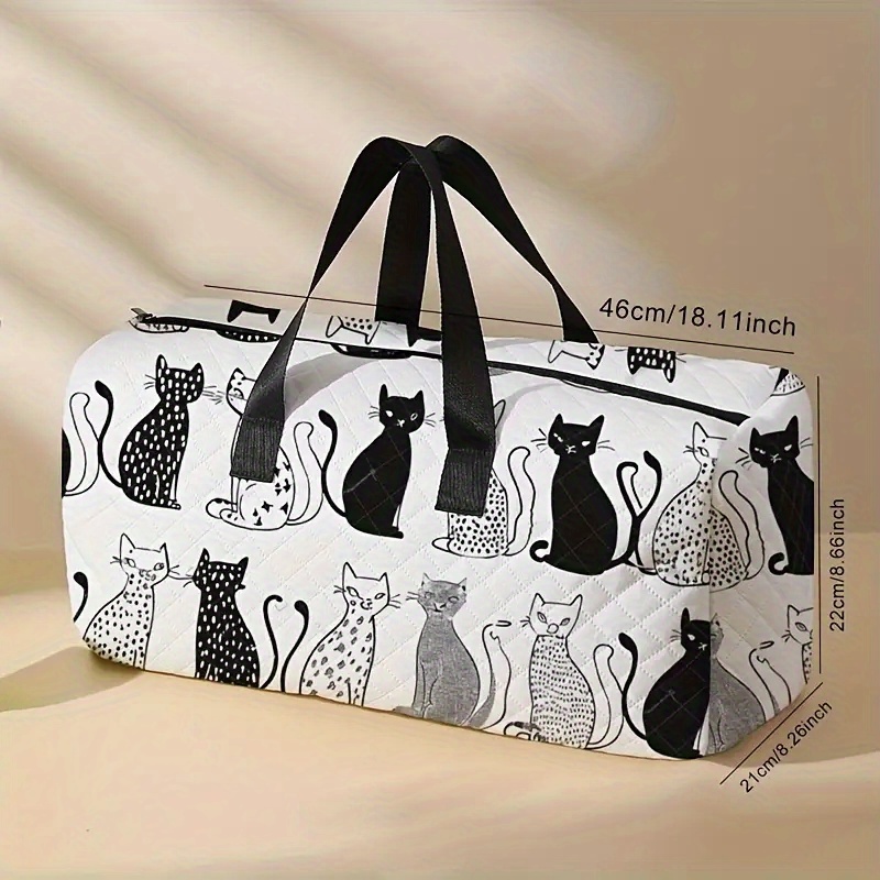 TEMU Print Large Capacity Travel Bag With Diamond Grid Design - Versatile Overnight & Yoga Tote, Portable Crossbody With Shoe Compartment - Perfect