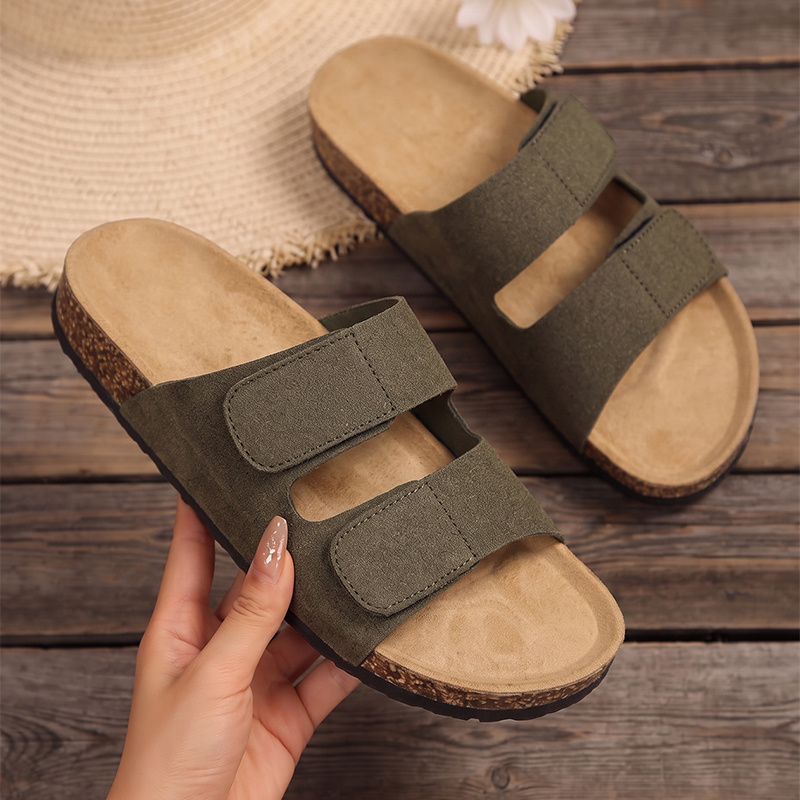 TEMU Women' Strap Comfortable Indoor Slippers For Summer, Elegant And Casual, Adjustable Flat-bottom Slippers, Soft, Breathable, And Stylish Outdoor