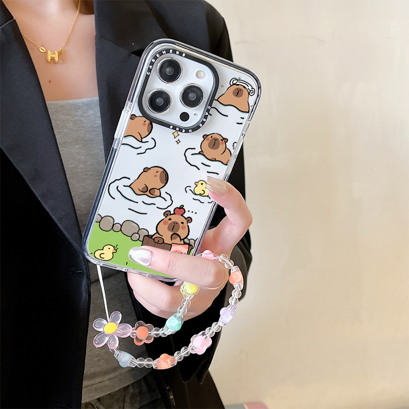 スマホケース】可愛いカピバラ柄ケース。iphone 16 iphone 16/15/14