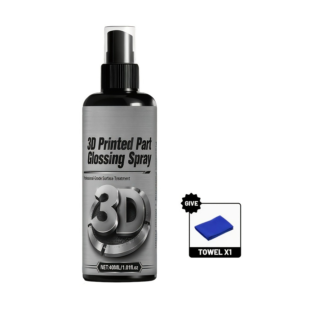 TEMU 2pcs Set Including 1 Bottle Of 3d Print Polishing Spray And 1 Towel, Polishing And Protective Care For 3d Printed Model Decorations And