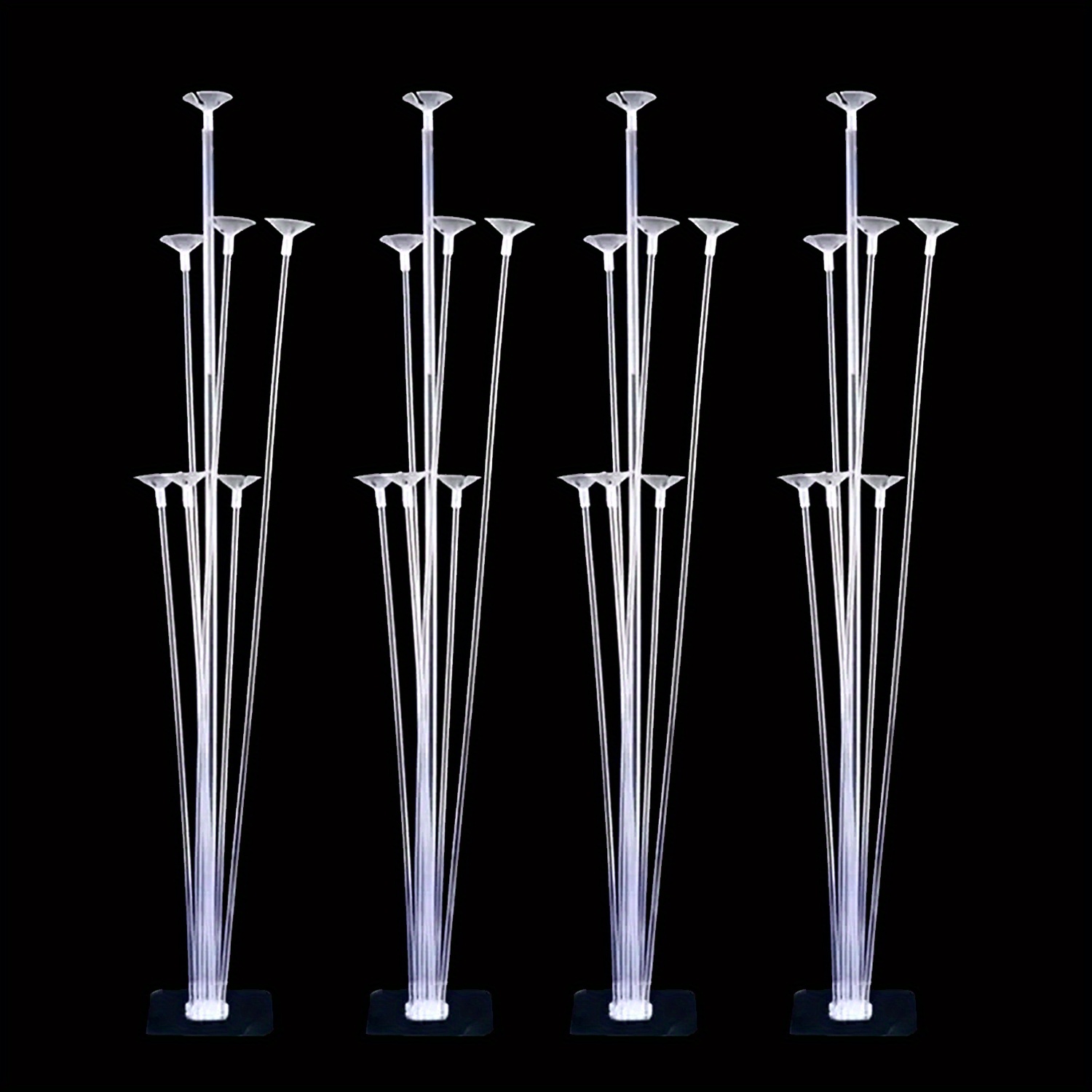 4pcs 7-head Balloon Stand Table Rod Adhesive Type Birthday Wedding Party Background Tabletop Balloon Stand Set For Christmas, Halloween