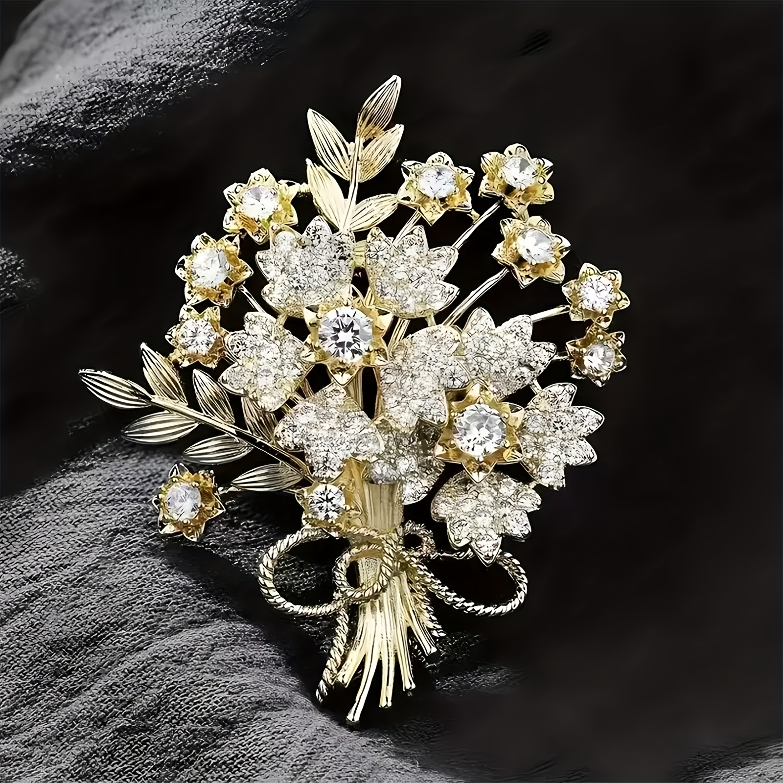 2pcsgraceful Tree Life Brooch Vintage Style Flower Bouquet