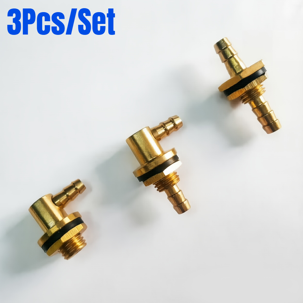 TEMU 3pcs/set Brass Fuel Fittings, Inlet/outlet And Refueling Ports, For Pc Rc Airplanes, Cars, Boats, Fuel Tank Additions, Parts