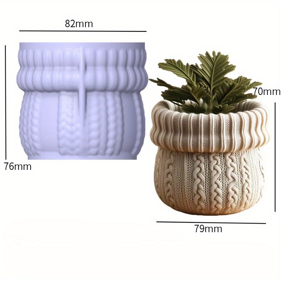 TEMU Модел за свитър SilkyCast Sweater Jar - Лесен за освобождаване силиконов модел за свещи, многофункционален за дифузори на свещи, саксии за