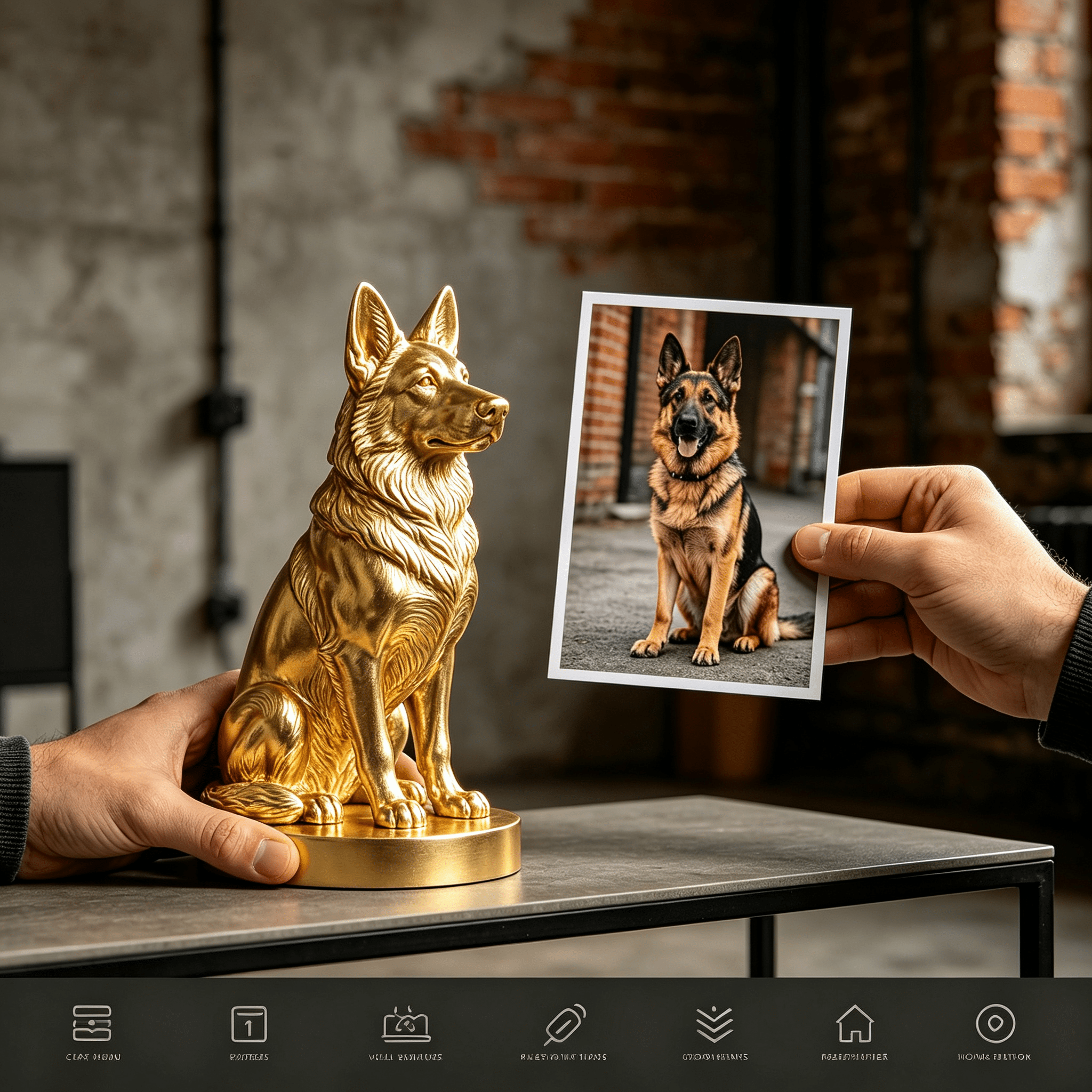 TEMU Personalized Custom Pet Sculpture, Bust And Model 1:6 Ratio 10cm Custom Pet Portrait Figure, Personalized Golden Sculpture, Photo-realistic Pet