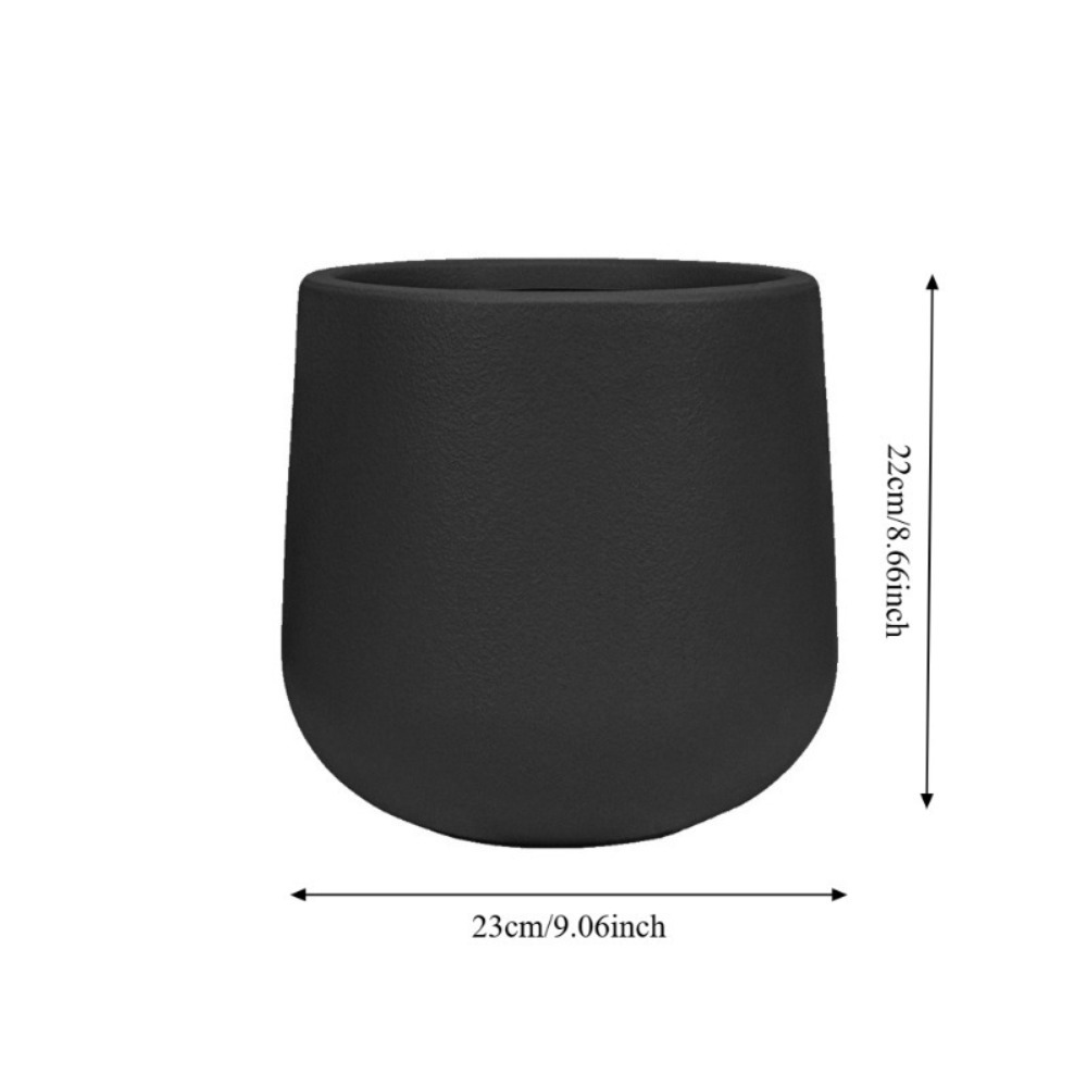Large Nordic Modern Black Oval Planter Pot - Heavy-Duty Thickened Plastic Suitable for Indoor/Outdoor Use, Large -Standing Flower Pot For, Bonsai, Housewarming Gift, Wedding & Balcony Decor gardening gift home decor