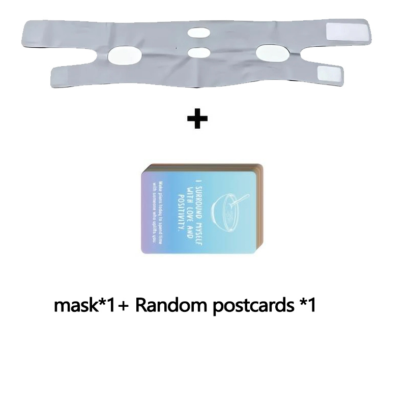 TEMU V-shaped Lifting Face Mask With Random Postcard, Cat Ear Design—lifts And Tightens The Jawline, Breathable Sleep And , Suitable For Relaxation,