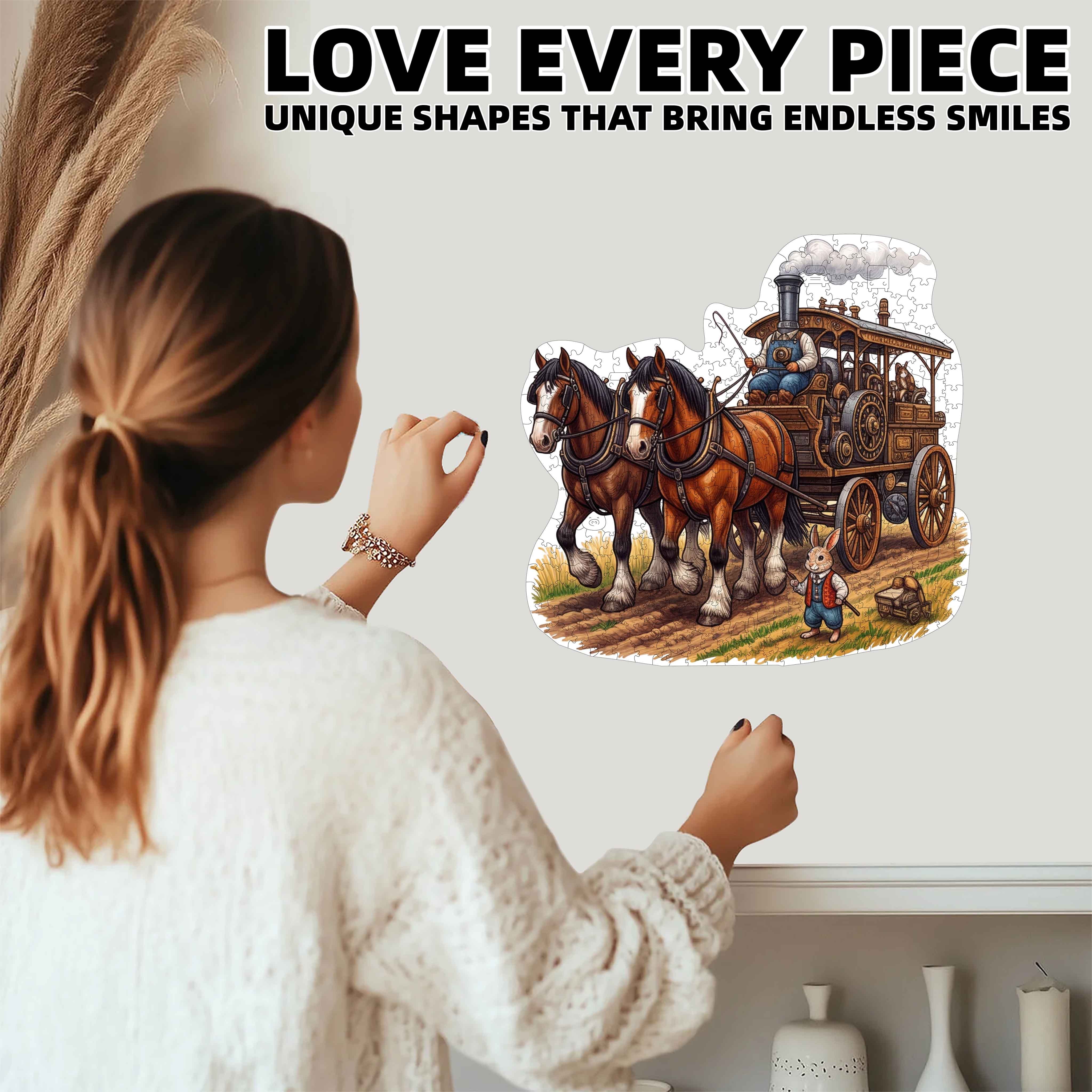 502pcs Steam Carriage Racing Through The Countryside Puzzle