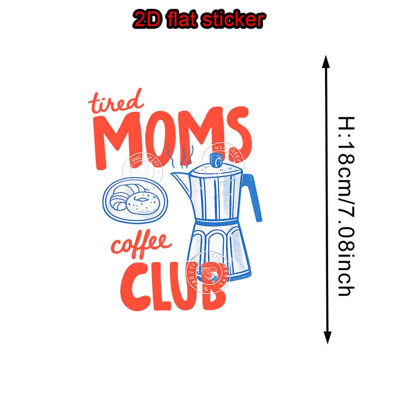 Coffee Pot Club Pattern Heat Transfer Sticker, Diy Screen Printed T-shirt Jacket Pillowcase Clothing Heat Transfer Iron-on Sticker
