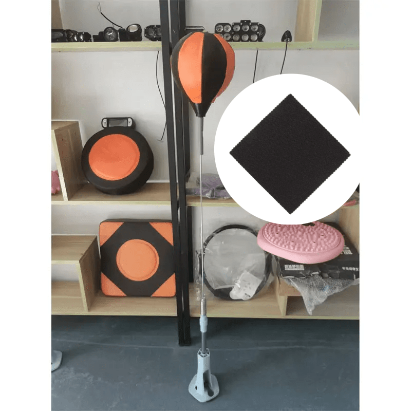 TEMU [2pcs Set] Independent Boxing Speed Punching Bag And Black Cleaning Cloth, Equipped With Strong Suction Cup Base, Adjustable Height Reflective