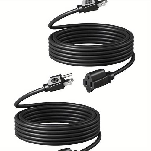 2 pack 20ft extension cord 3 prong extension cable for indoor outdoor appliances 16 3 sjtw hncb20b