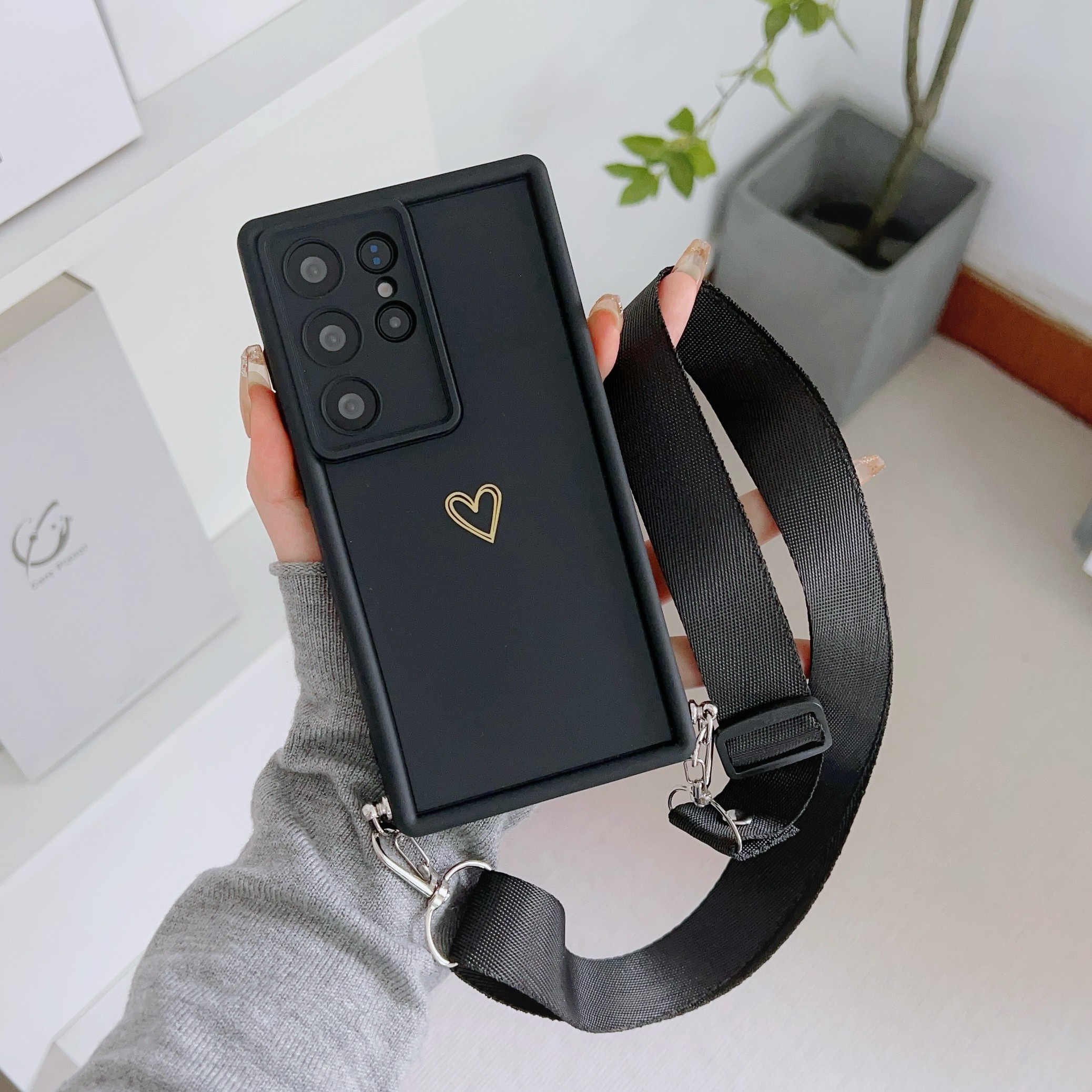 TEMU Phone Case - And Flat Rope Phone Case Protective Cover Birthday Gift Suitable For Shopping And Travel Essential