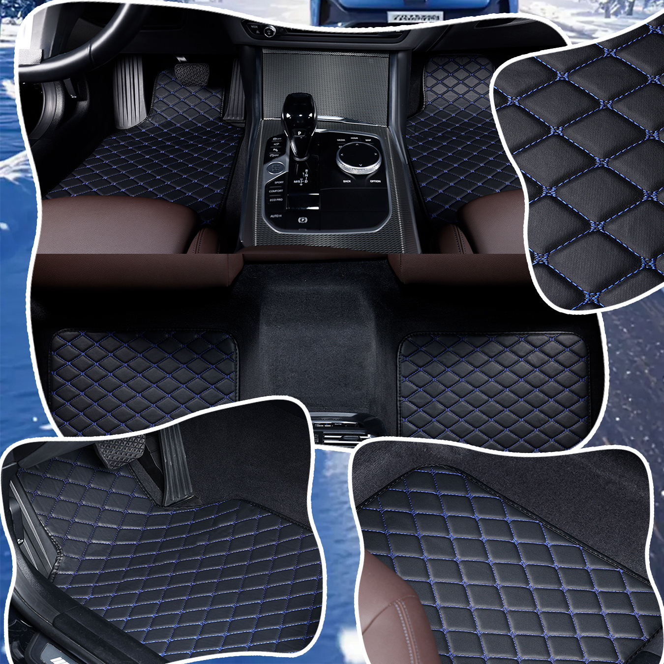 TEMU For I30 2009-2012 Xpe Leather Composite Full Car Mat Set, Anti-slip, Universal Fit, Durable Vehicle Interior Protection