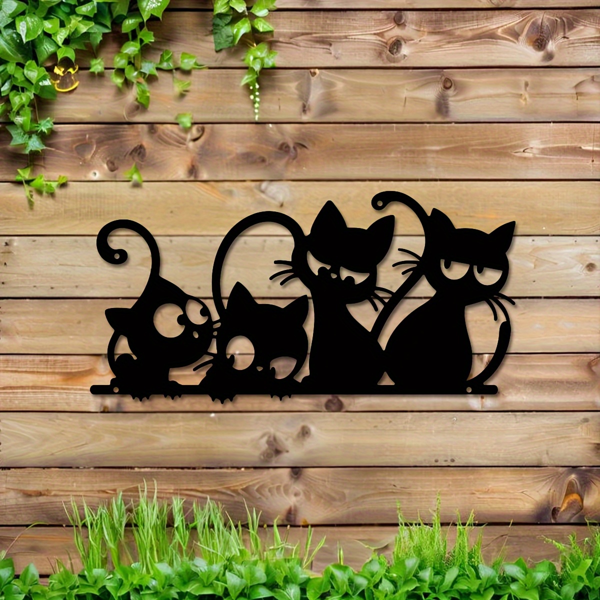 TEMU 2d Flat, Cat Acrylic Wall Art Decor, Home Wall Decoration, Simple And Cute Cat Wall Decor, Black Cat Wall Art, Modern Hanging Decor For Living