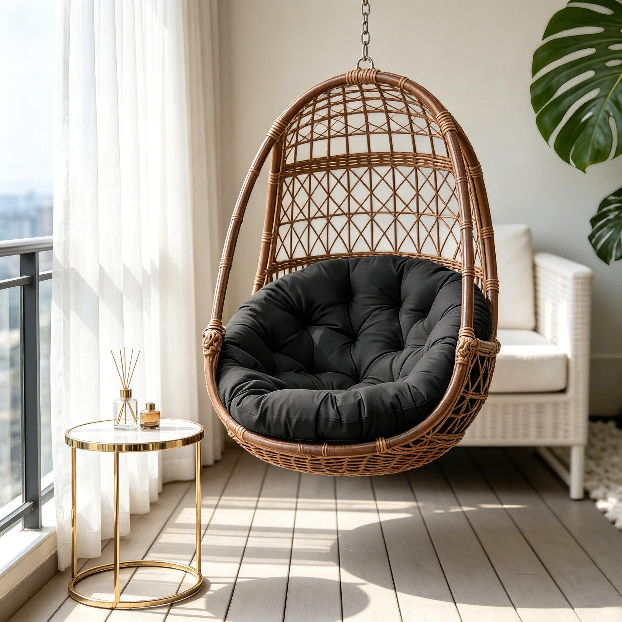 [Outdoor Chair Cushions] Outdoor Patio Seat Cushions, Round Chair Cushions, Fully Filled, Strong Support, Warm, Breathable And Comfortable, Thickened Hanging Chair Cushions, Recliner Cushions, Stylish Outdoor Decorative Chair Cushions (Cushions Solely)