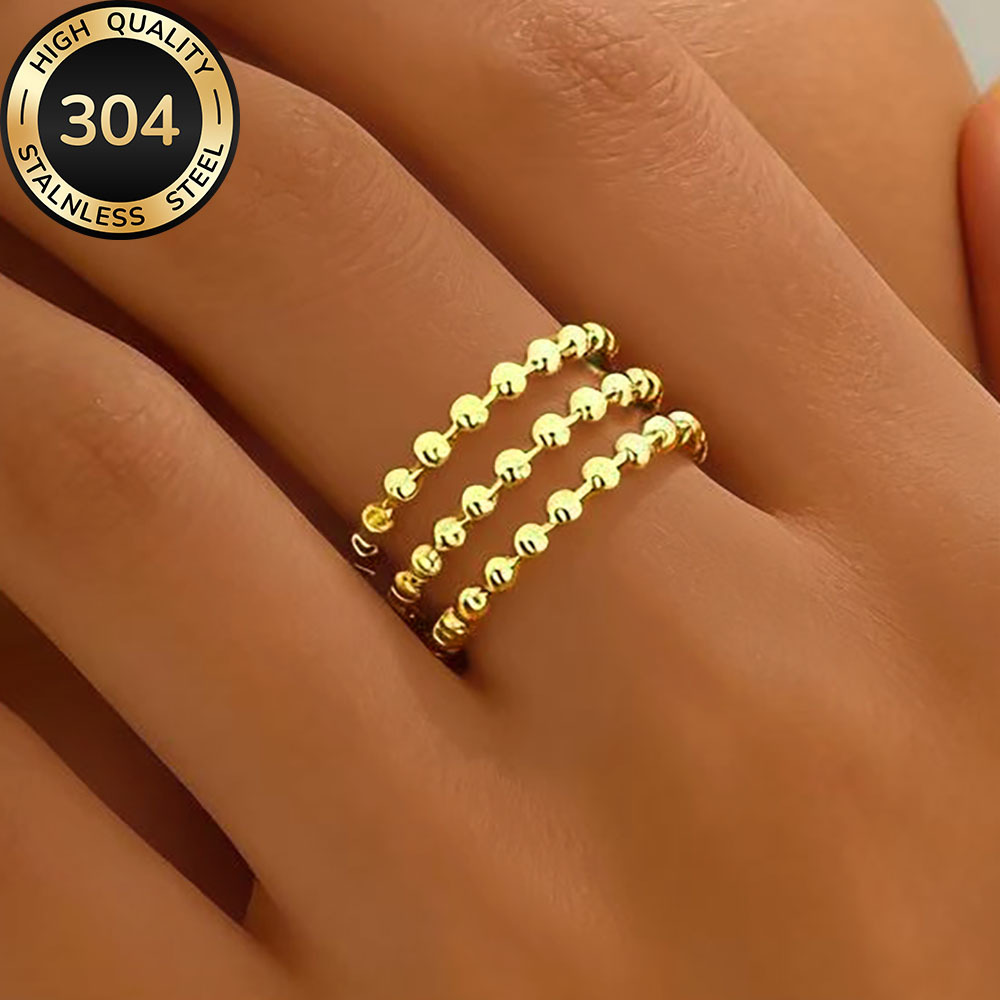 TEMU High-quality Hypoallergenic Stainless Steel Open-ring, Fade-resistant, Simple And Elegant, A Fashionable Women's Ring Suitable For Daily Wear Or