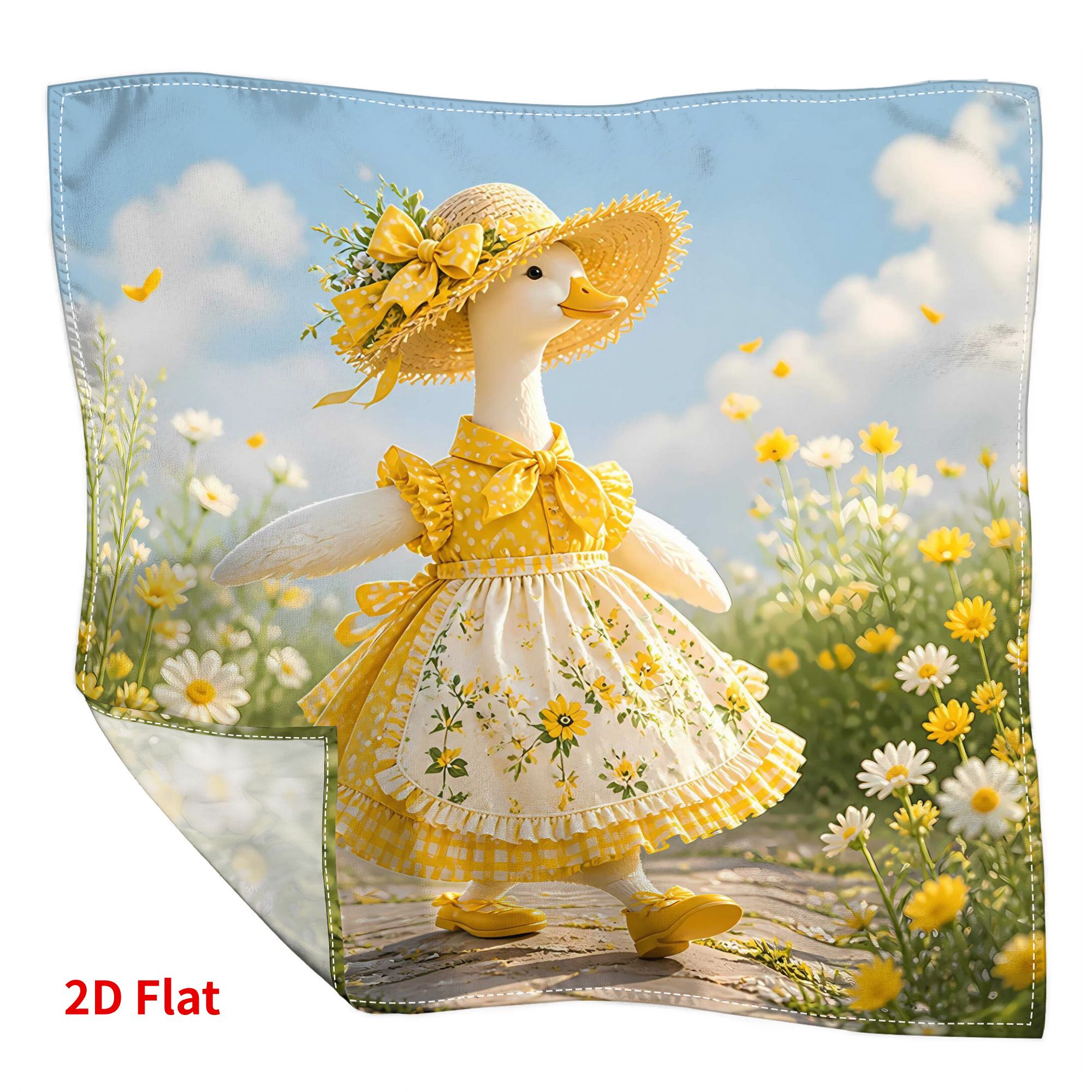 TEMU Motif d'imprimé 2D Robe de cygne pour porche 55 X 55 cm Foulard de mode Décontracté Extérieur Lisse cadeau idéale