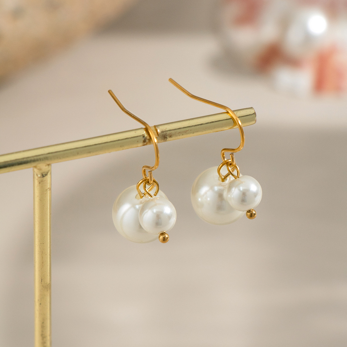 Women's Elegant High-Gloss Stainless Steel Fish-Hook Earrings
