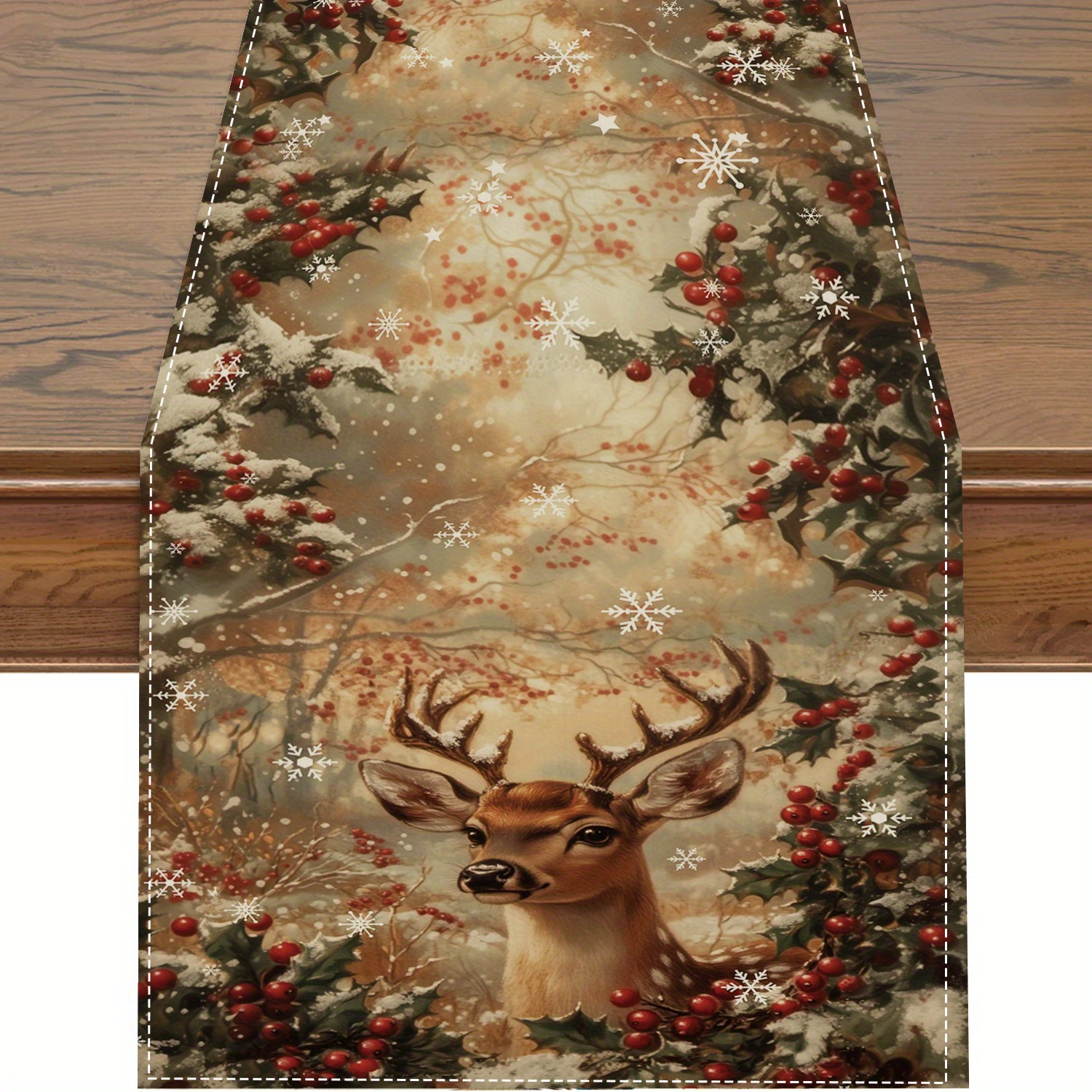 

Reindeer & Polka Table Runner - 13x72 Inch, Christmas & Holiday Decor, Indoor/outdoor Use, Holiday Decorations, Christmas Decor