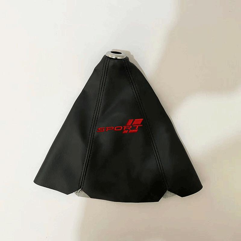 E-shop Universelle Schaltknauf-Staubschutzabdeckung für das Auto mit Sport-Stickerei-Design, Schalthebelabdeckung aus PU-Leder für Schaltgetriebe –