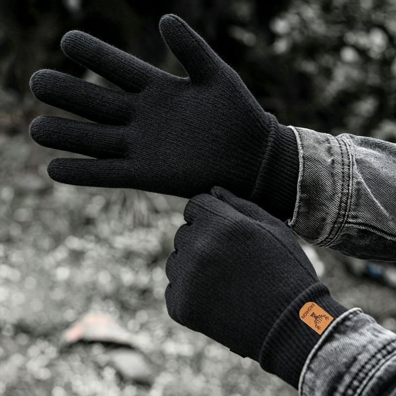 Fleece-Lined Thickened Alpaca Touchscreen Gloves