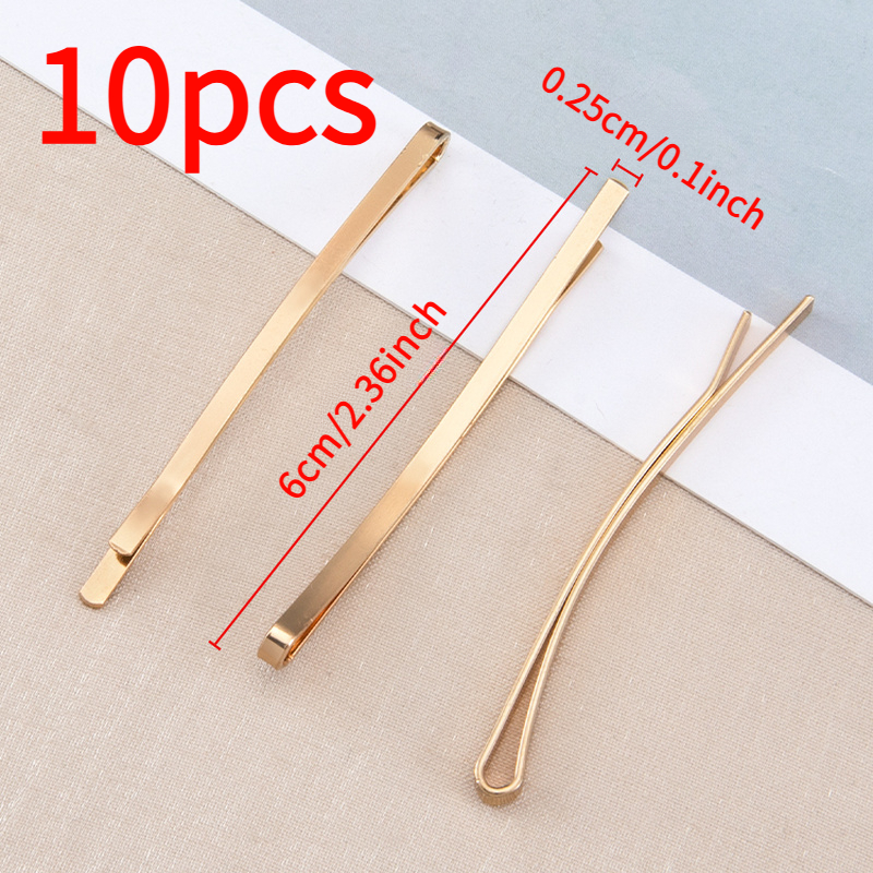 Image of 10pcs Fashion Style Narrow Metal Hair Clips Bangs Clips Blank Hair Cards For Making Hair Accessories Base Jewelry Making Findings