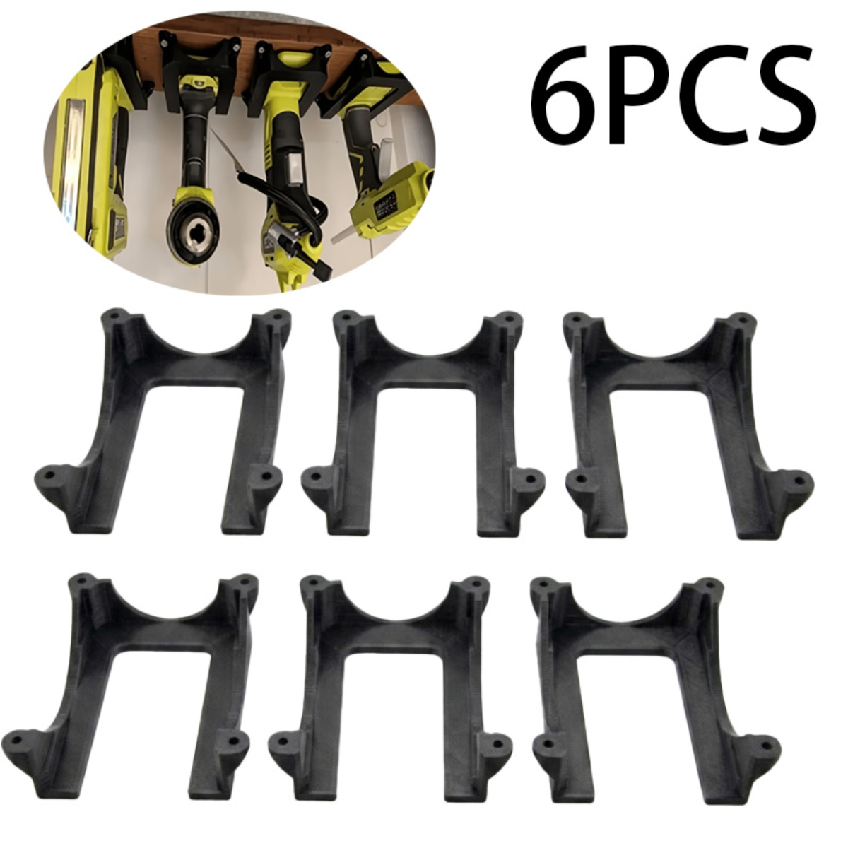 TEMU 3/6pcs Heavy-duty Ryobi Tool Storage Rack Compatible For / &, Space-saving Shelf With Tool Holder, Garage Workshop Shelf Suitable For Ryobi /
