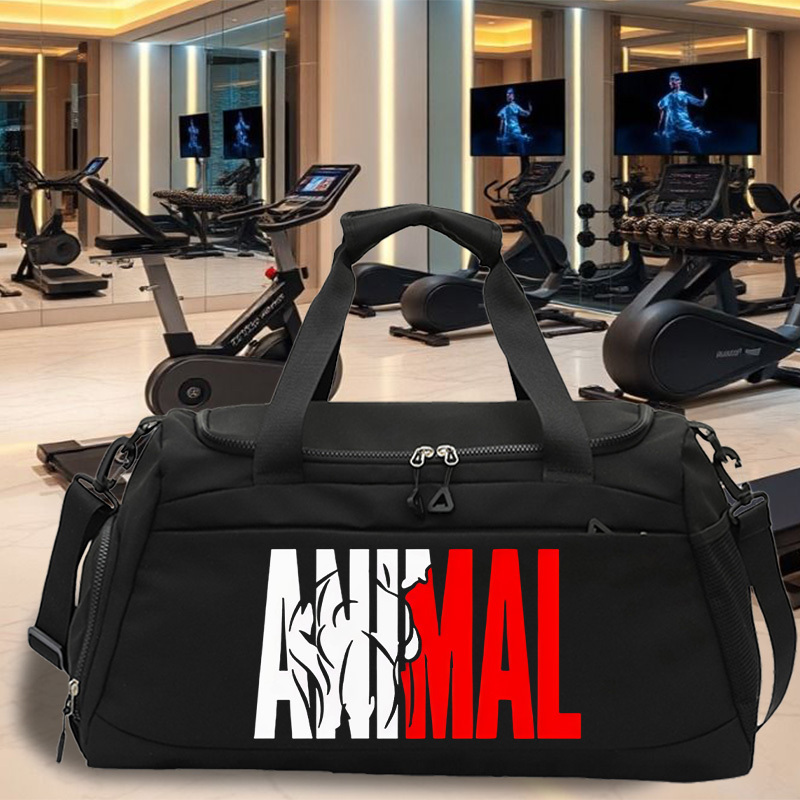 TEMU 1pc Animal Printed Large-capacity Travel Bag, Lightweight Sports Bag, Fitness Yoga Bag, Adjustable Shoulder Strap, Made Of Easy-to-clean