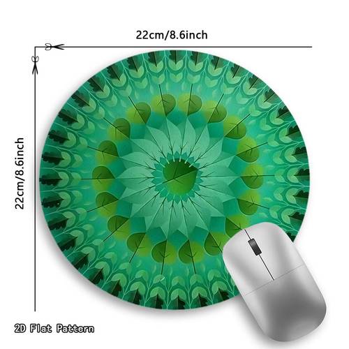 1 mandala mouse pad with non slip base enough small desk suitable for office gaming desks durable rubber base green floral mandala stylish computer accessory for work or gaming enthusiasts
