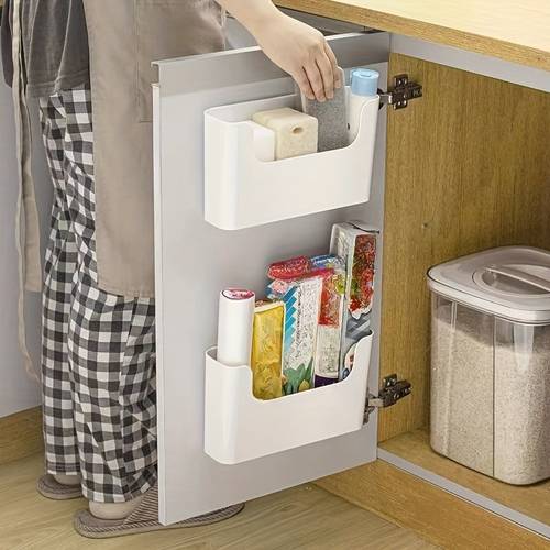 1pc no drill wall mounted storage organizer multi functional plastic shelf with viewing window basket and container for bathroom and bathroom organizers and storage