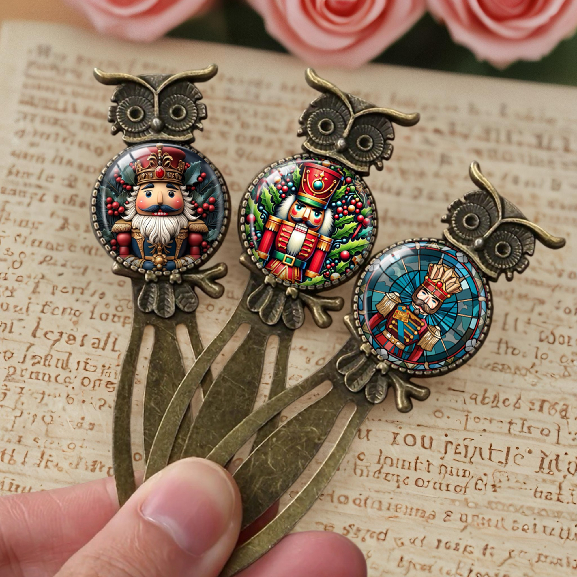 TEMU 3 Piezas de Marcapáginas de Metal Vintage de Navideños, Diseño Artístico Único, Ideales para , Lectores y Amantes de los Libros – Regalo para ,
