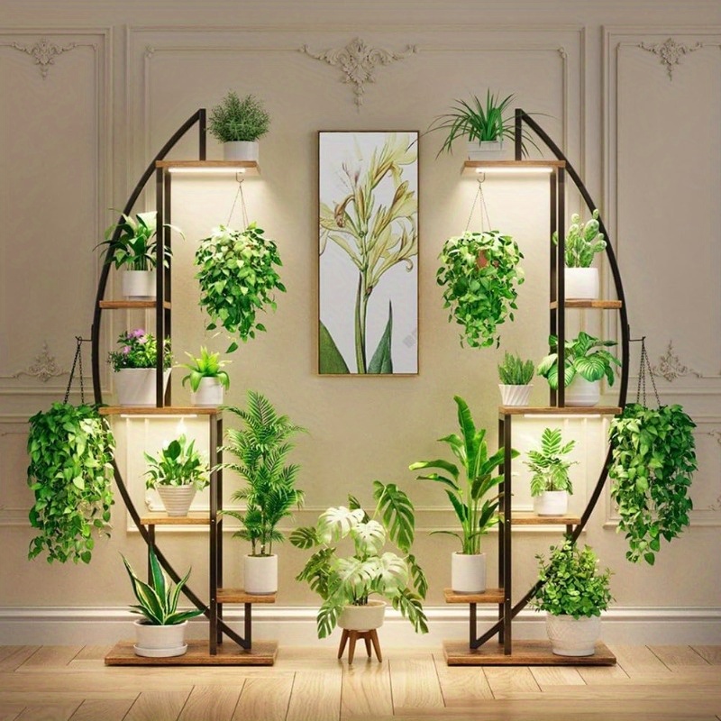 Curved Plant Stand - Heavy-Duty Metal Construction, Space-Saving Indoor/Outdoor Plant Shelf for Balcony, Living Room, Office - Modern Farmhouse Decor with Sturdy Base - Holds Multiple Pots - Ideal for Houseplants, Herbs, Succulents, Balcony Gardening, Minimalist Design, Durable Construction, Multitier Rack, Home Gardeners