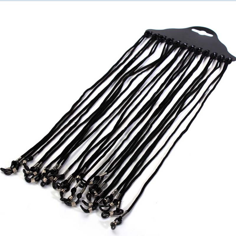 12pcs Black Nylon Cord Eyeglass Holder Eyewear Glasses Neck String Strap