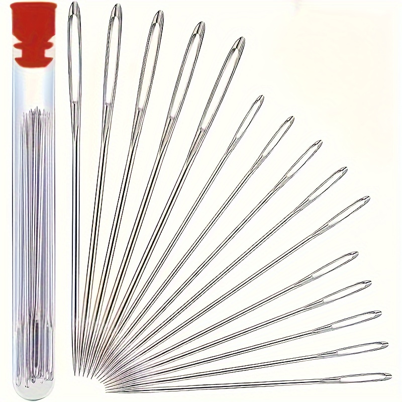 

15pcs Eye Steel Sewing - , Assorted , For Knitting & Diy Crafts, Thread Sewing