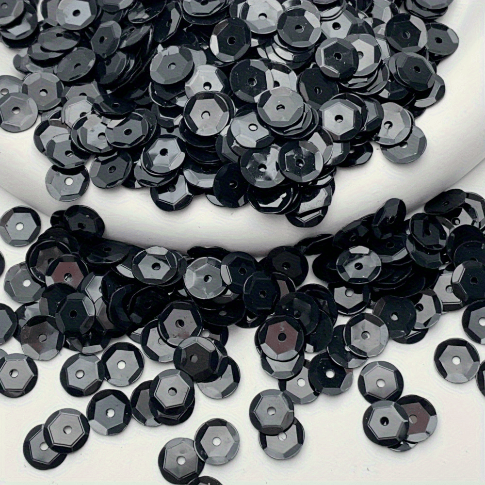 TEMU 1200 pièces de PVC Flash coloré de 8 mm pour bijoux DIY, vêtements et artisanat. Disponible , doré, argenté, bleu et noir