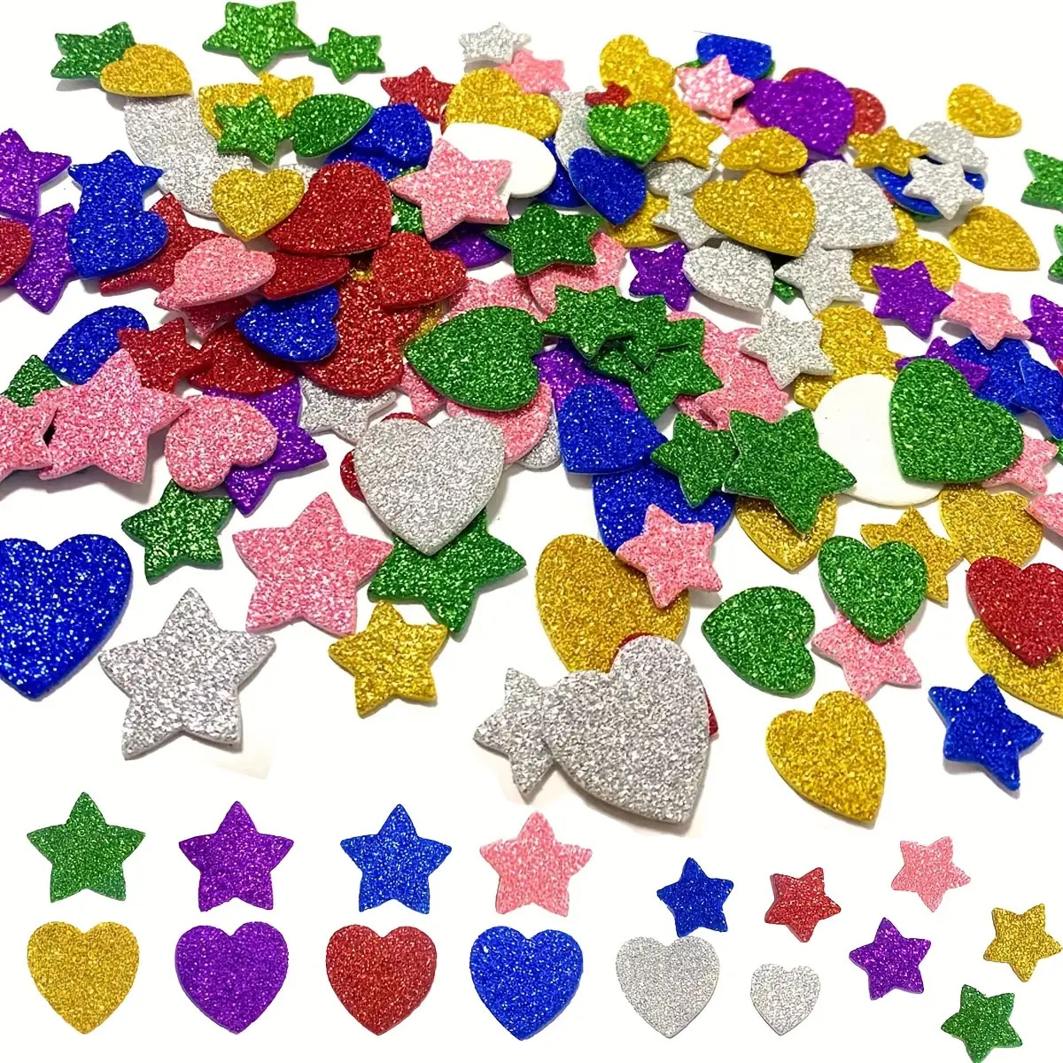 150pcs Glitter Foam Stickers for Craft Supplies & Decoration