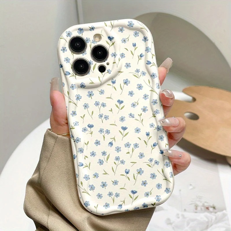 TEMU Чохол для телефону: Свіжий маленький синій чохол для for Samsung for Galaxy S26 Ultra, S26 Plus, S25 FE, S25 Ultra, S24 FE, S23 Plus 5G, S22