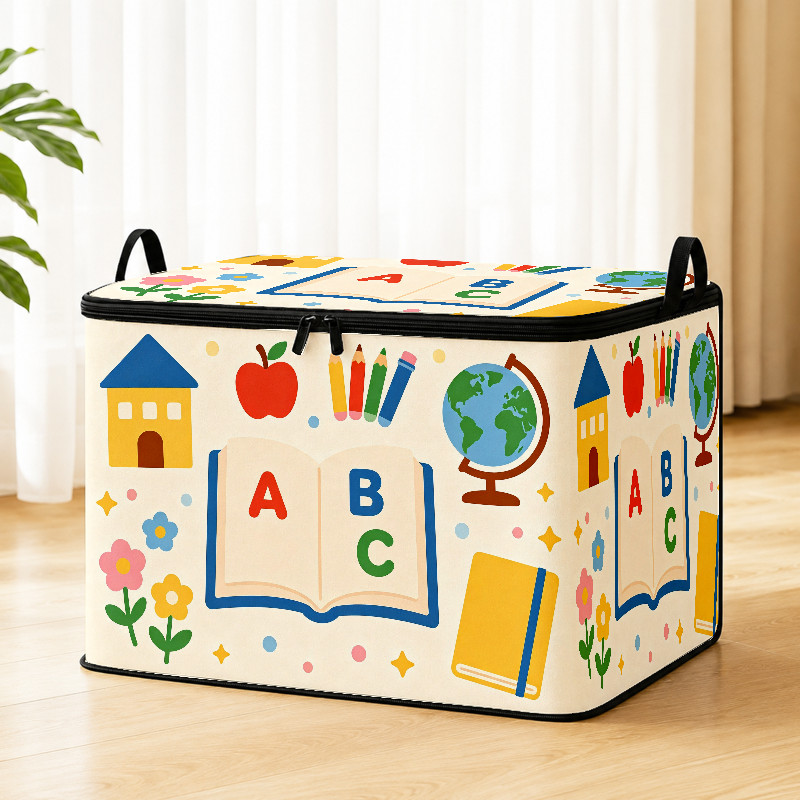 TEMU Boîte de rangement - amusants avec lettres ABC et éducatifs, palette lumineuse et colorée, style et ludique, pour d'étude, les scénarios