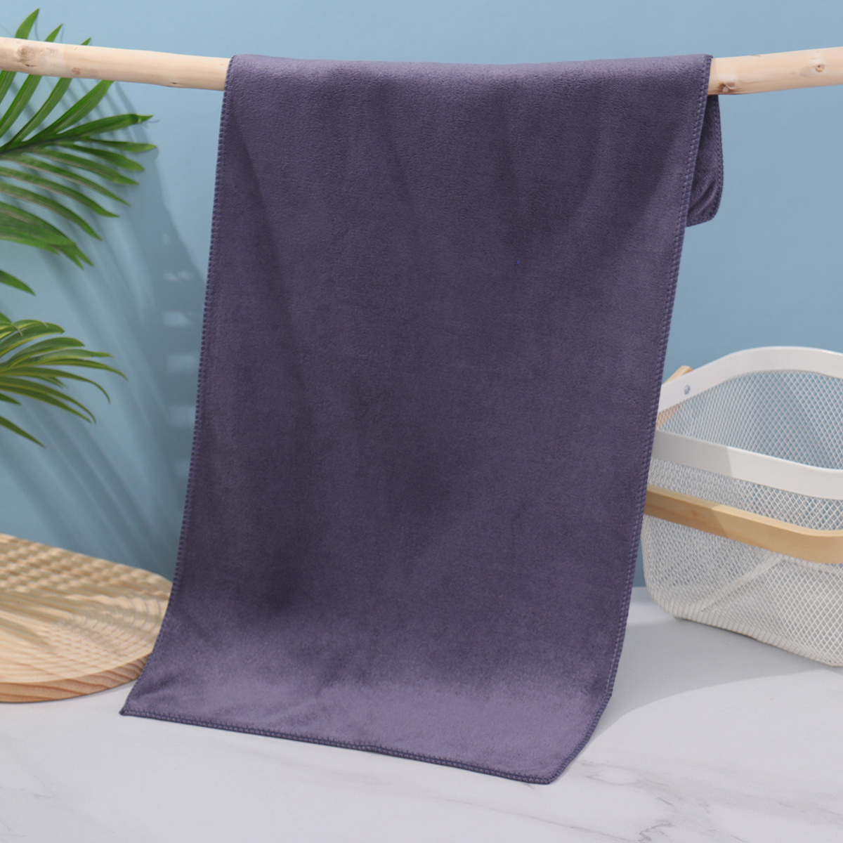 E-shop 1/4 Stück Verdicktes 400GSM Ultra-Saugfähiges Mikrofaser Handtuch - Schnelltrocknendes Haarhandtuch, Leicht und Bequem, für Reisen im Freien und