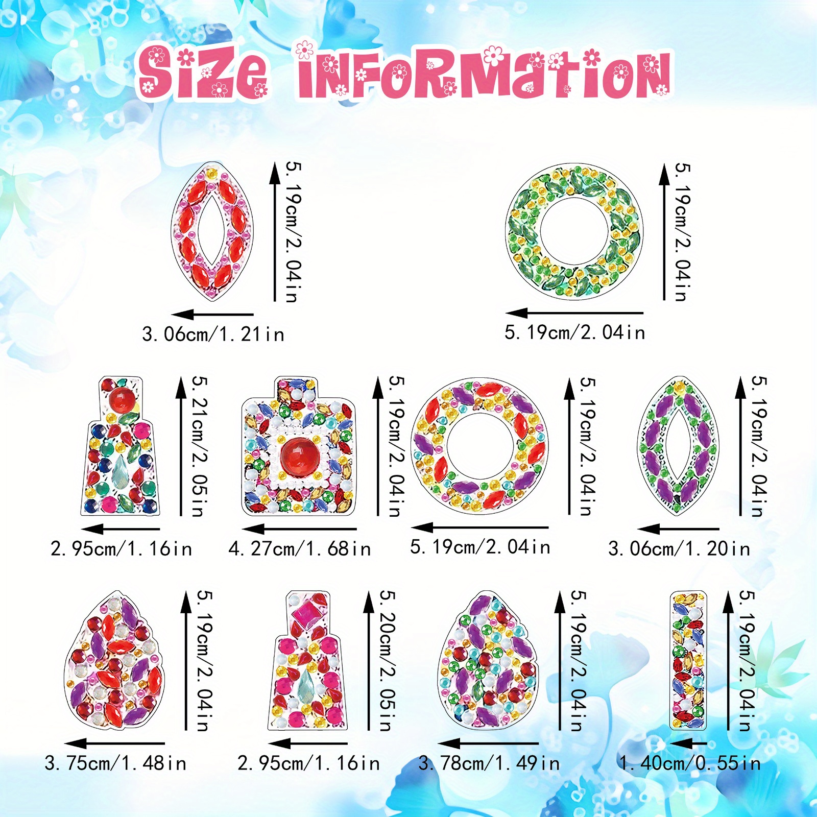 20pcs Water Droplet-Shaped Diamond Painting Earring Kits