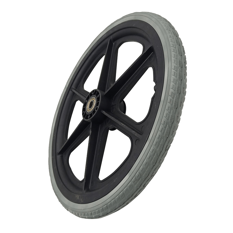 16x1 75 solid tire wheel designed for 16 inch bicycles and electric bike additions for off road use  
