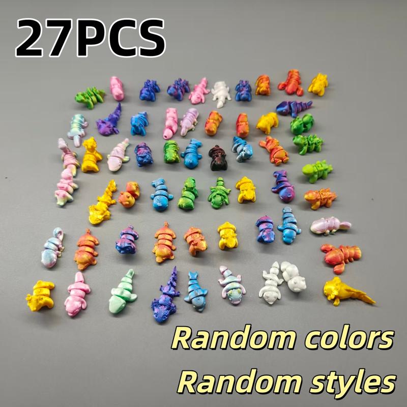 TEMU 27pcs Girly Heart Small Gifts, Gradient Mini Movable Animal Models, Girly Heart Room Decoration Stress Relief Toys, Random Colors, Random Styles