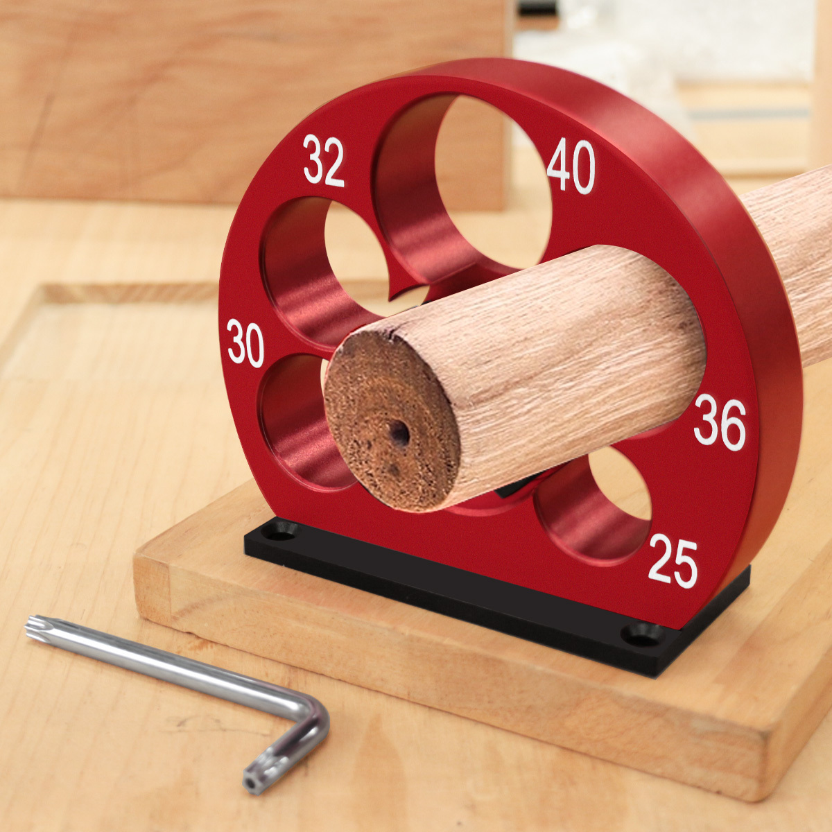 8-20mm/25-40mm Adjustable Dowel Maker Jig Kit with Carbide Blades - Woodworking Electric Drill Milling Dowel Round Rod Auxiliary Tool, Aluminum Alloy, Single-Item Packaging, Woodworking Tools,   Tool Design, Durable Construction