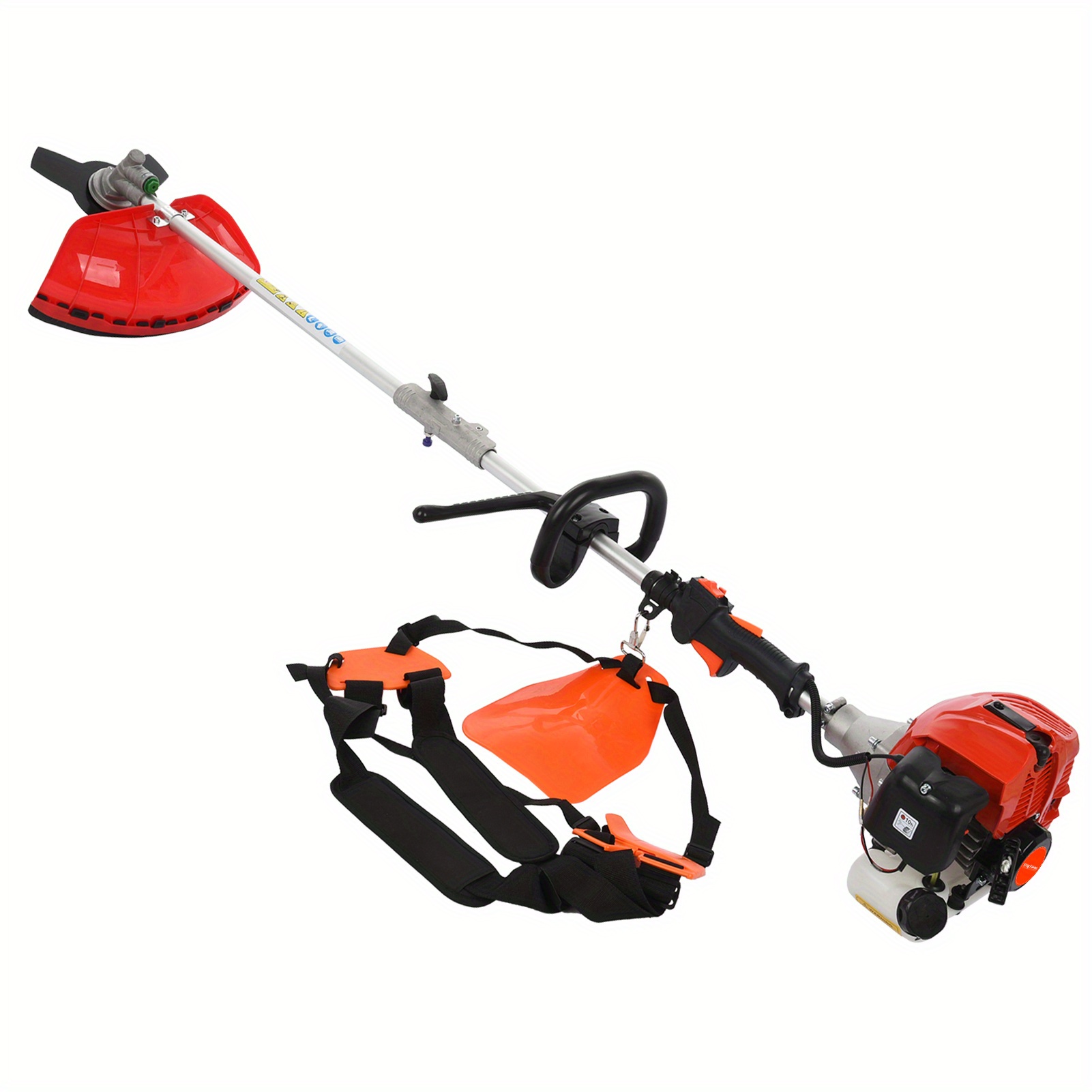 52cc heavy-duty   gas- lawn mower with  ,   lawn mower, hedge cutter, brush cutter, soil   &   - large 180.01cm width,   machine for residential & commercial use, compact storage design, handlebar & features, ideal for lawns, hedges, brush, soil, and trenching Product details 3