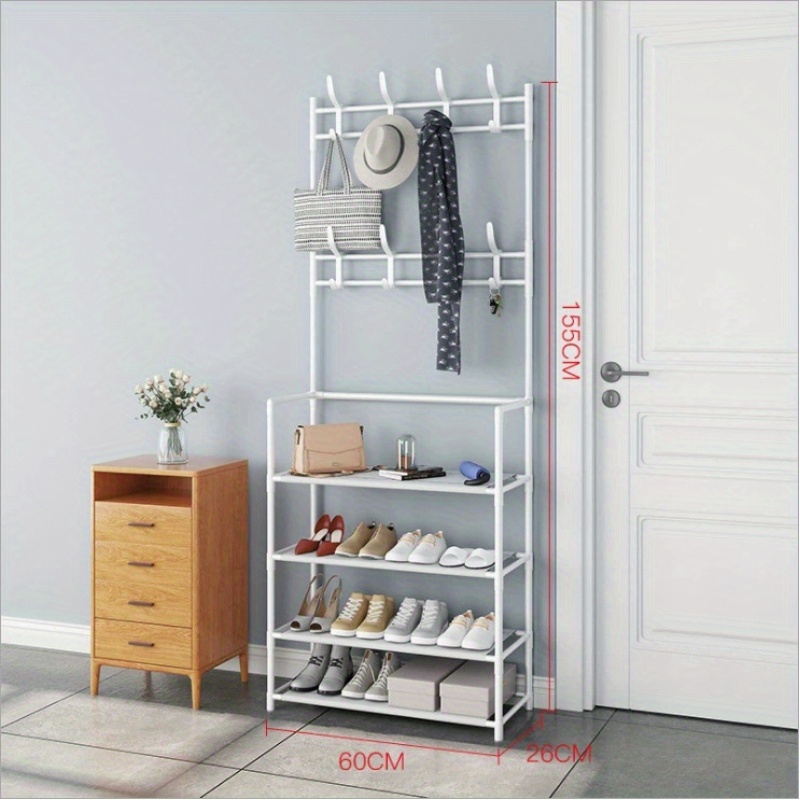 New Floor-standing Shoe And Hat Rack Clothes Rack Integrated Combination Doorway Shoe Rack Household Clothes And Hat Rack Clothes Hanger