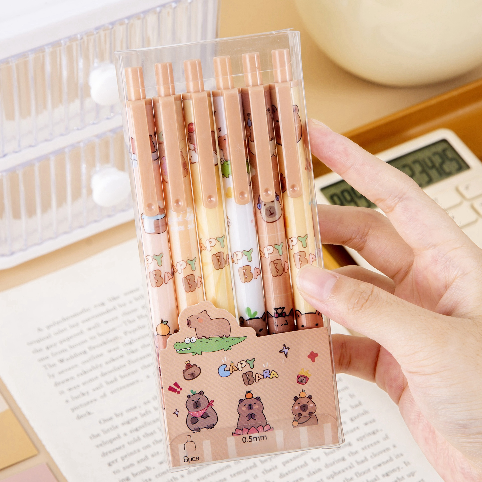 Kawaii Capybara Radierbare Kugelschreiber – 4er Set, 0,5 Mm, Blaue Geltinte, Einziehbar & Ergonomisch