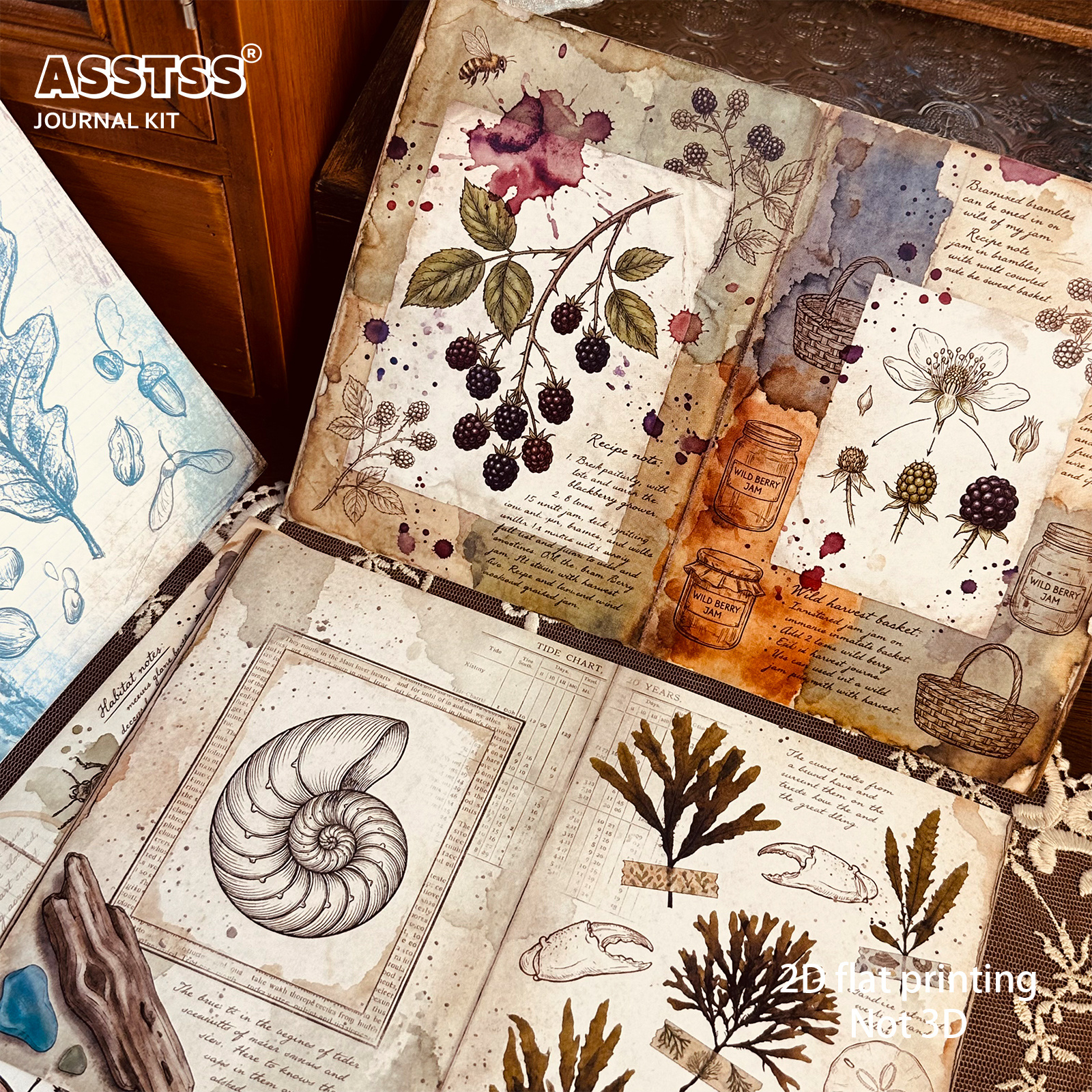 TEMU 20 Fogli A5 [2D Piatto] Carte Piante e Informazioni Scientifiche per Junk Journals, Scrapbooking e Progetti di Arti e Mestieri, Tappetini per