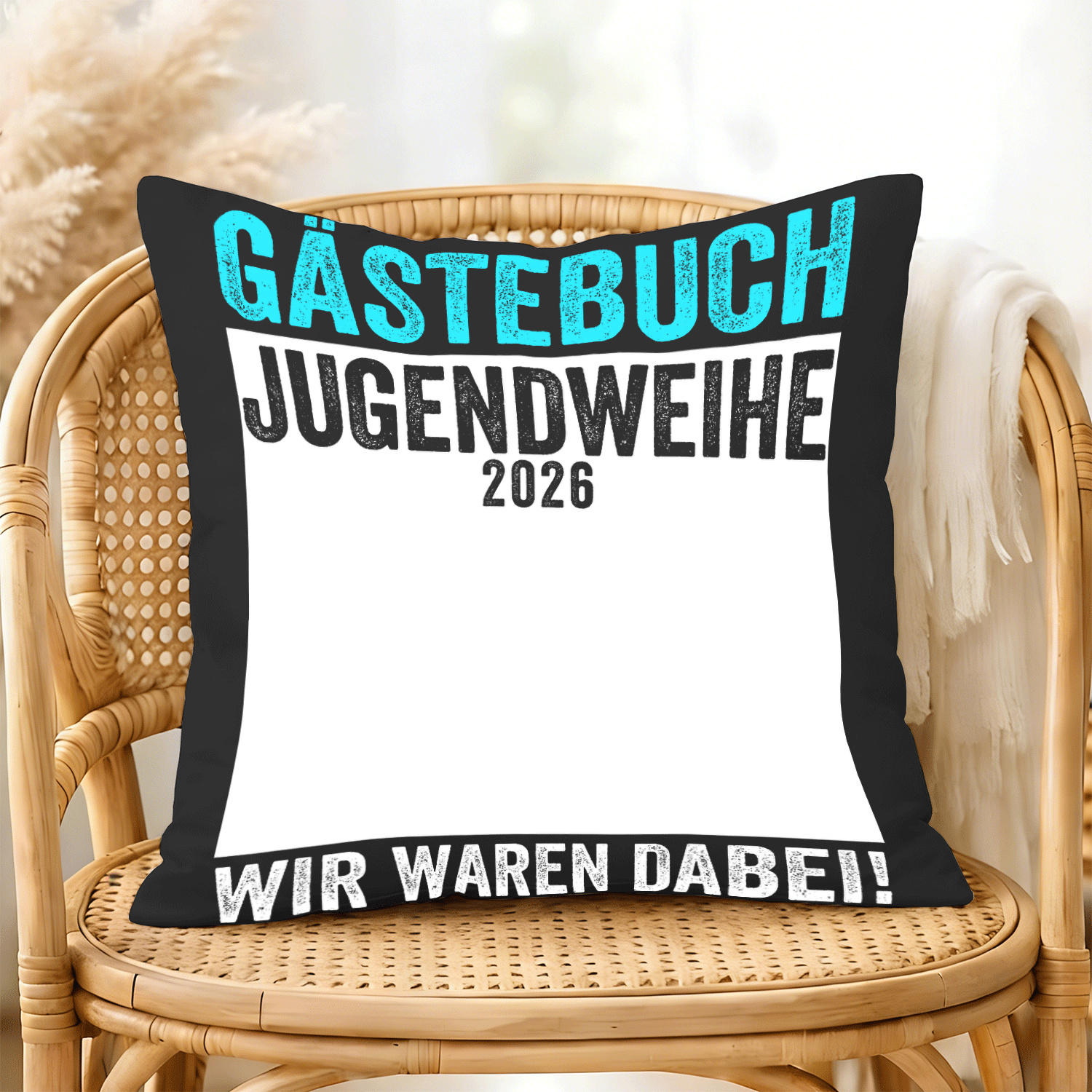 E-shop Jugendweihe 2026 Gastenbuch 'Wir Waren Dazu' 1 Stück 45X45Cm Doppelseitiger Kissenbezug für und Weihnachtsgeschenke, Deko Kissenbezug