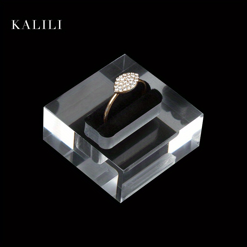 Image of 1/2pcs Transparent Acrylic Ring Display Stand, Jewelry, Glass Ring Holder, Transparent Ring Base, , Jewelry Towers
