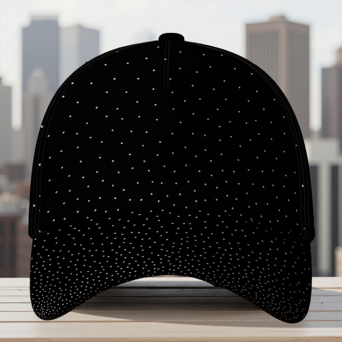 TEMU 1pc Stardust Gradient Snapback Cap With 5-panel & Full-print Gradient Pattern - Adjustable Streetwear Hat Suitable For Travel, Casual Wear,